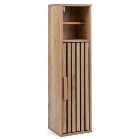 Armario estrecho de baño con soporte para papel higiénico estante regulable 20 x 19 x 78 cm natural