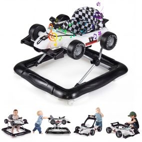 Andador Para Bebé Capacidad de Carga 12 kg 4 en 1 con Sonidos Divertidos Altura Ajustable Plegable Estable y Muy Liviano para Casa Blanco