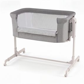 Cuna auxiliar lateral para bebés ajustable en seis alturas con ruedas con freno gris 102 x 66,5 x 89 cm
