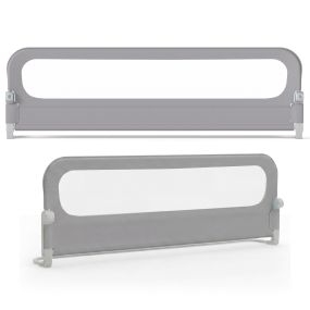 Barandilla plegable para cama infantil altura ajustable funda extraíble base en U correa Y gris 198 cm y 178 cm