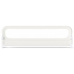 Barandilla plegable ajustable 198 cm para camas infantiles con funda extraíble blanco