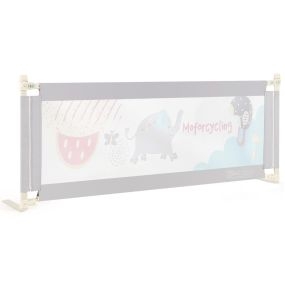 175 cm Barandilla para Cama de Bebé de Tejido con Cremallera Protector de Cama para Niños Pequeños Ajustable en Altura Gris