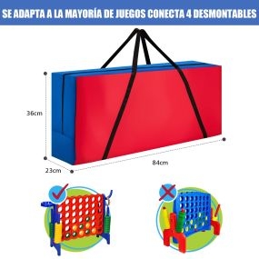 Bolsa de Almacenamiento para Juego de 4 en Raya Gigante Funda de Transporte de Tela para Fácil Transporte 84 x 23 x 36 cm Rojo