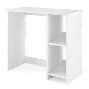 Escritorio de oficina para computadora con 2 estantes 80 x 40 x 74 cm blanco