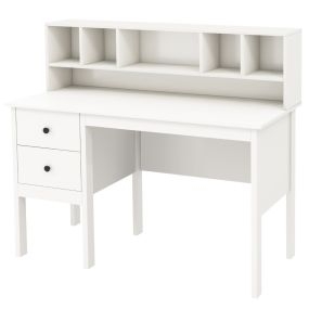 Mesa de escritorio con 2 cajones y estante de 5 cubículos 120 x 60 x 110 cm blanco