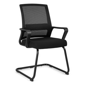 Silla de oficina ergonómica de malla con soporte lumbar, respaldo medio, negro 62 x 59 x 94 cm