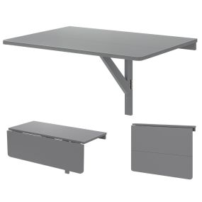 Mesa Plegable de Montaje en Pared Mesa Abatible para Espacios Pequeños Escritorio Plegable Montado a Pared Estación de Trabajo Gris