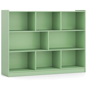 Estantería Abierta de 3 Niveles Armario de Exhibición de Estanterías de Almacenamiento de 8 Cubos 122 x 32 x 93 cm Oliva