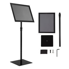 Soporte de carteles A3 de metal para pavimento con altura ajustable y giratorio