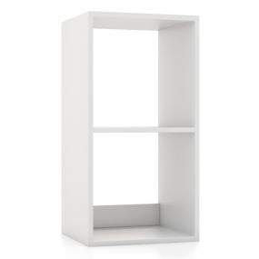 Estantería con Espalda Abierta de 180 cm Armario con 2 Cubos Antivuelco Unidad de Almacenamiento Moderno para Estudio Dormitorio Blanco