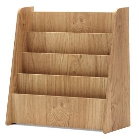 Estantería Infantil de 4 Niveles Librería Frontal para Niños con Compartimentos Organizador de Revistas para Dormitorio Infantil-Natural