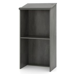 Soporte para altavoces con estante y orificios para cables de madera gris 58 x 40 x 116,5 cm