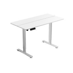 Escritorio de pie eléctrico ergonómico con 3 memorias y protección anticolisión blanco