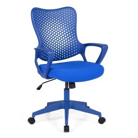 Silla Oficina Ergonómica con Reposabrazos Cojín Acolchado Respaldo Transpirable Mariposa para Estudiar Trabajar Azul