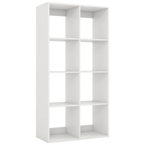 Estantería de 8 Cubos Independiente con 2 Kits Antivuelco Organizador Vertical u Horizontal para Hogar Oficina o Sala de Estar Blanco