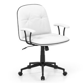 Silla de Escritorio para Oficina en Casa Silla de Tocador Moderna con Altura Ajustable y Función de Balanceo para Computadora Blanco
