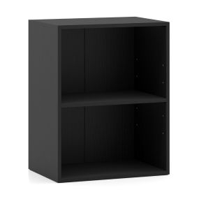 Estantería de 2 Cubos Librería de Pie 2 Niveles Estante Ajustable 5 Posiciones para Salón Dormitorio Oficina Negro