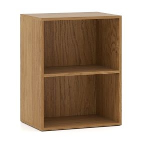 Estantería de 2 Cubos Librería de Pie 2 Niveles Estante Ajustable 5 Posiciones para Salón Dormitorio Oficina Café
