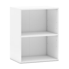 Estantería de 2 Cubos Librería de Pie 2 Niveles Estante Ajustable 5 Posiciones para Salón Dormitorio Oficina Blanco