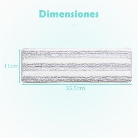 Juego de 6 almohadillas de microfibra reutilizables para fregona, rectangulares, gris