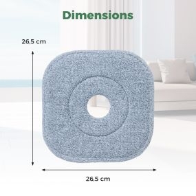 Juego de 6 cabezales de fregona de microfibra extraíbles y lavables gris