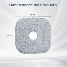Juego de 6 cabezales de fregona de microfibra extraíbles gris