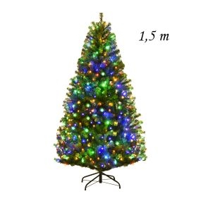1,5m Árbol de Navidad Artificial con Soporte LED Cadena de Luces 2 Tipos Decoración para Navidad Hogar Fiesta