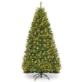 1,8m Árbol de Navidad Artificial con Soporte LED Cadena de Luces 2 Tipos Decoración para Navidad Hogar Fiesta