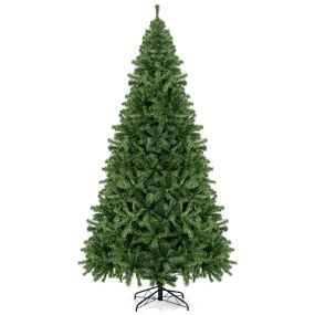 Árbol de Navidad artificial 270 cm 2132 puntas PVC verde con soporte de metal apertura automática