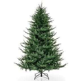 Árbol de Navidad artificial 213 cm con 380 luces LED blancas cálidas y 8 modos, verde