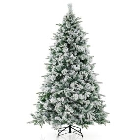Árbol de Navidad artificial 215 cm con bisagras, 300 luces LED blancas cálidas, 1096 ramas, verde