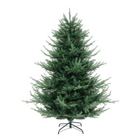 180 cm Árbol de Navidad Artificial Preiluminado con Bisagras 778 Puntas de Ramas 240 Luces LED Hojas Mixtas de PE y PVC Decoración para Casa