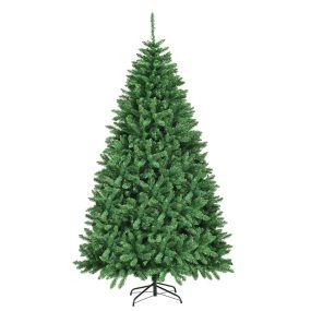 2,25m Árbol de Navidad Abeto Artificial No Iluminado con Base Plegable de Metal Decoración para Casa Oficina
