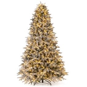 Árbol de Navidad artificial 240 cm preiluminado con 460 luces LED blancas cálidas, verde