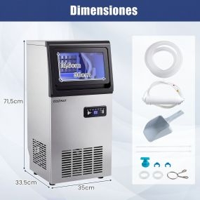 Máquina de hielo comercial 50 kg/24 h capacidad 11 kg 36 cubitos en 13 min autolimpieza temporizador para bar y restaurante