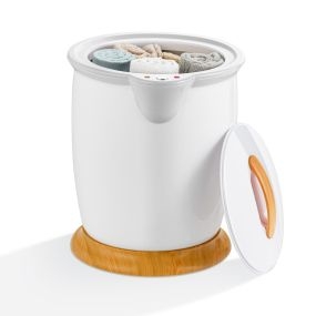 Calentador de toallas en cubo 20L con soporte para fragancias portátil para spa blanco