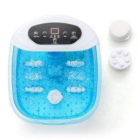 Masajeador de pies para baño con piedra y perlas removibles 33 x 39 x 18 cm azul