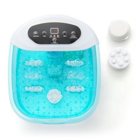 Masajeador de pies para baño con piedra y perlas removibles 33 x 39 x 18 cm celeste