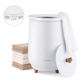 Calentador de toallas cubo 20 L con 3 niveles de calentamiento, temporizador y apagado automático blanco