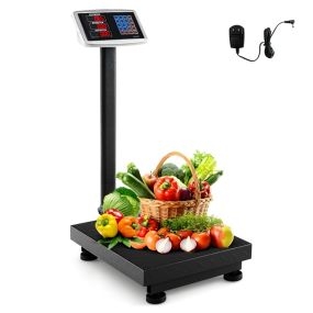 Bascula Industrial Báscula Digital Informática de 300 kg Báscula de Plataforma de Calculadora de Precio Pantalla LED Transparente