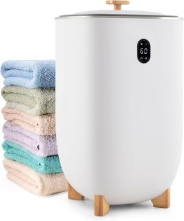 Calentador de toallas eléctrico 35L blanco con temporizador 20-90 min y apagado automático