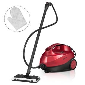 Limpiadora a Vapor 2000 W 1,5 L Presión 4 Bar con Cierre de Seguridad Apagamiento Automático Vaporeta Doméstico para Alfombra Suelo Rojo
