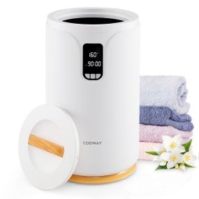 Calentador de toallas y mantas 20L con luz LED, temporizador, bloqueo infantil, blanco 114 x 178 cm