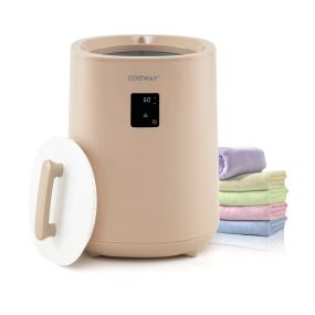 Calentador de toallas y mantas 18 L con pantalla LED y apagado automático, marrón