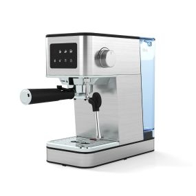 Cafetera espresso con espumador de leche, pantalla táctil y depósito de agua extraíble 17 L, acero plata