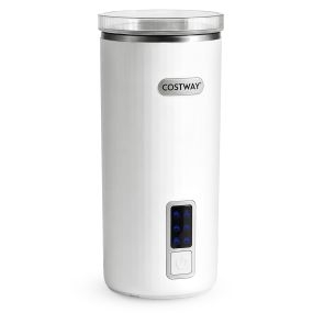 Espumador de Leche Eléctrico con 6 Modos Acero Inoxidable 400 W Prepara Espuma Fría y Caliente Fácil de Limpiar 9,1 x 20 cm Blanco
