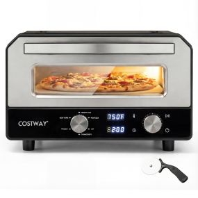 Horno eléctrico para pizza de encimera con 6 modos preestablecidos y cocción rápida 2 minutos