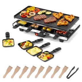 Parrilla eléctrica doble capa de aluminio fundido 1400 W 48 x 24 x 12 cm negro