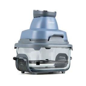 Freidora de aire 6 en 1 cristal 1500W 2 recipientes vidrio 1,7/4L azul