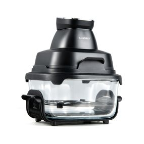 Freidora de aire 6 en 1 de cristal 1500W con 2 recipientes de vidrio 1,7/4L negro